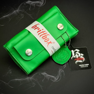 Ръчно изработен кейс за тютюн BRITTBOX TOBACCO De Luxe GREEN GRASS, ръчна изработка, кожа